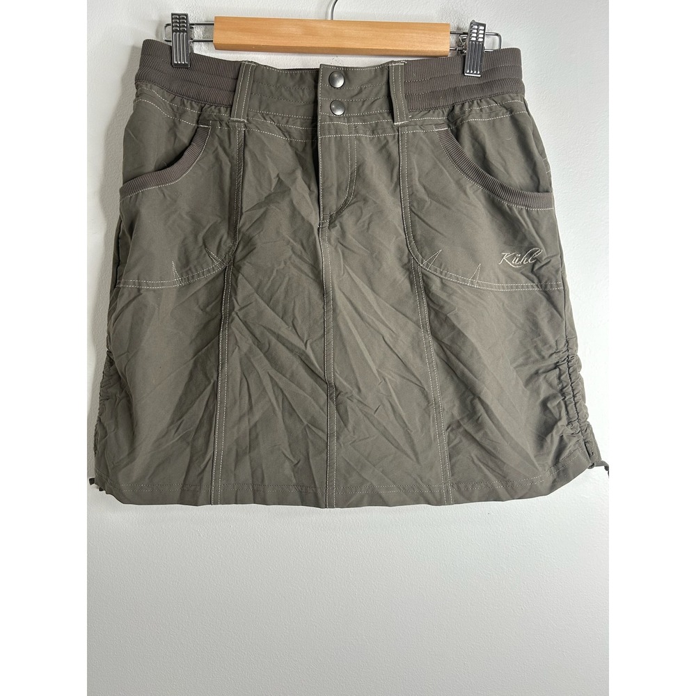 Kuhl Womens Skirt Size 4 Olive Green Cargo Skirt Hiking Outdoor Athleisure Camp